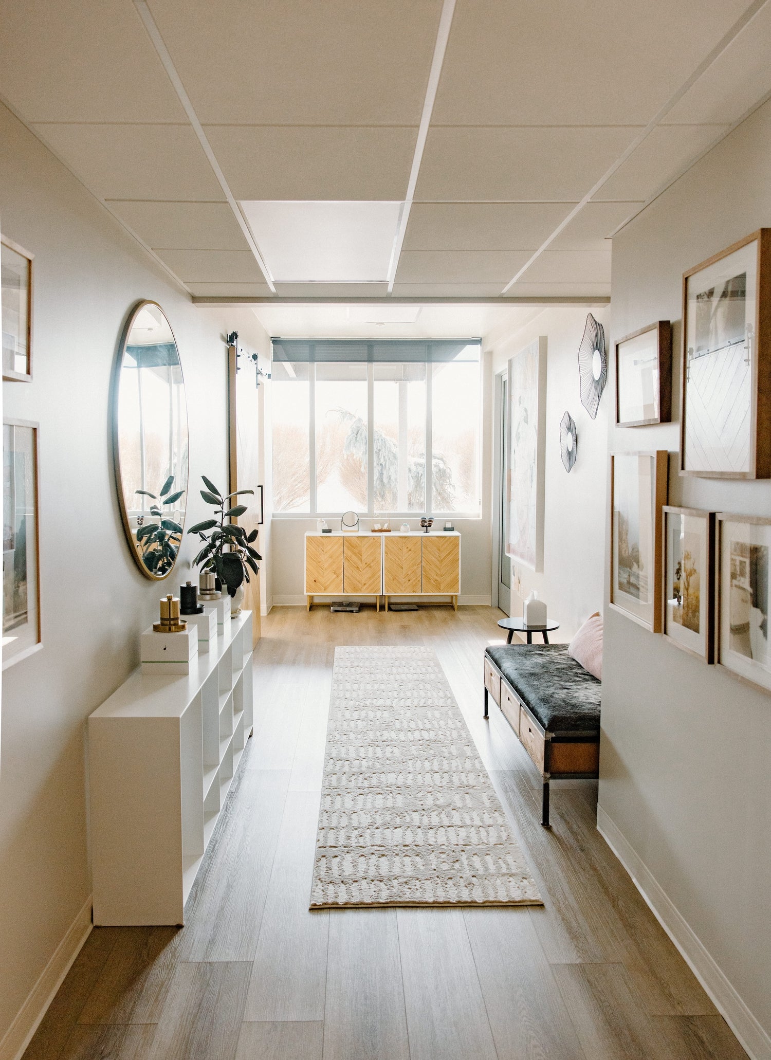 Modern hallway reflecting the serene clinic space at Bloom Aesthetics medspa in Spokane, WA