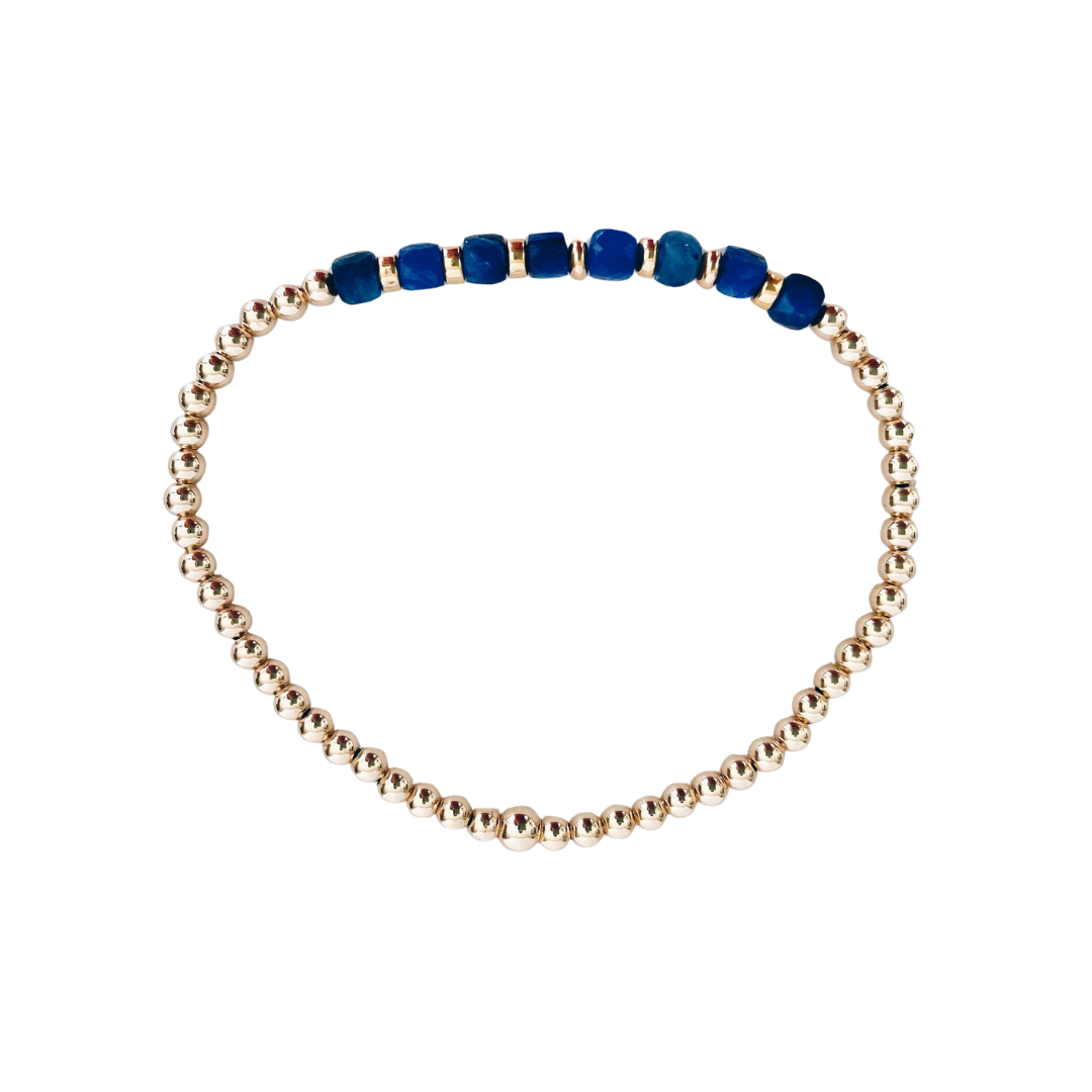 Sapphire and Gold Bracelet - 14k Gold Filled