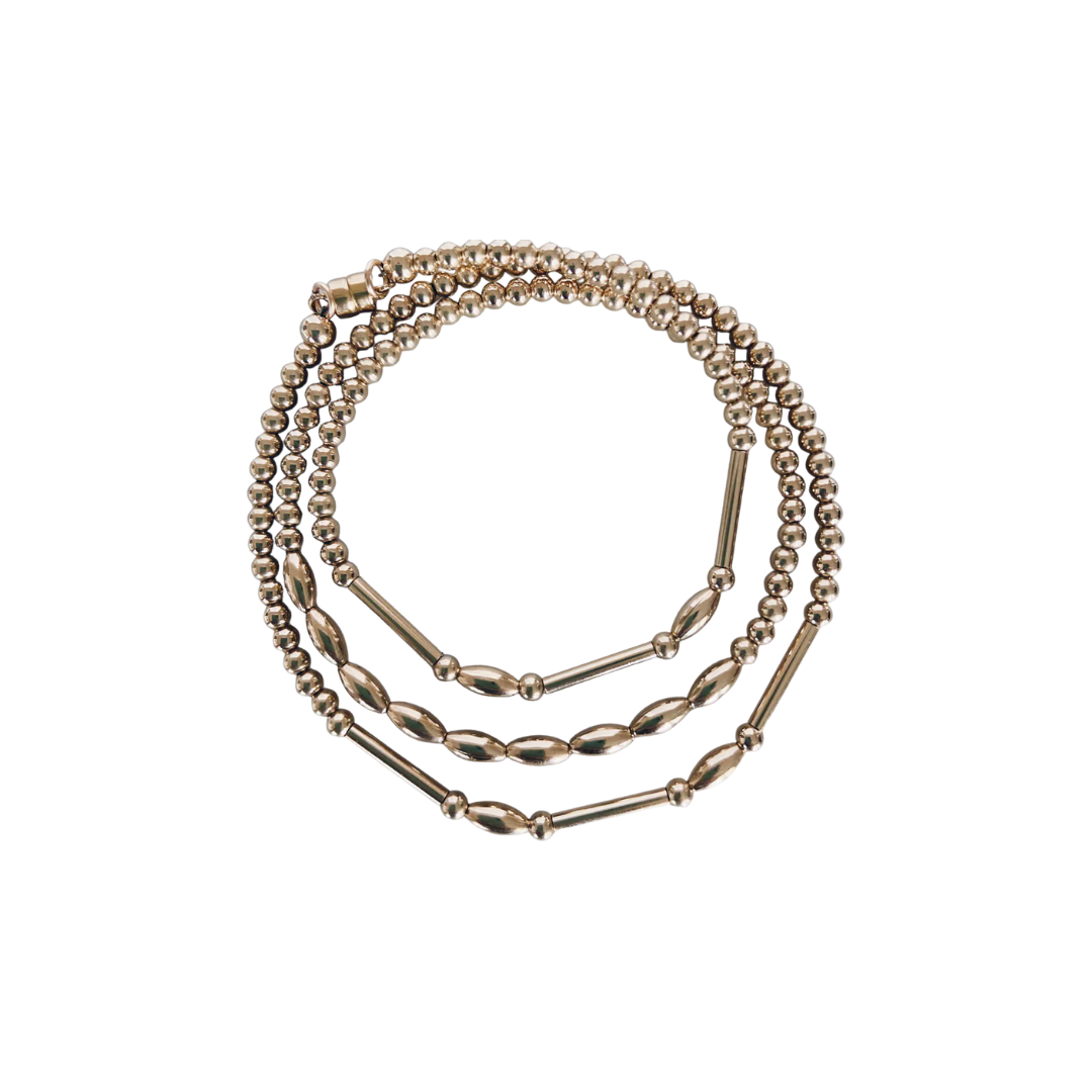 Gold Barrel Wrap Bracelet - 14k Gold Filled