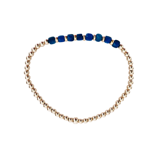 Sapphire and Gold Bracelet - 14k Gold Filled