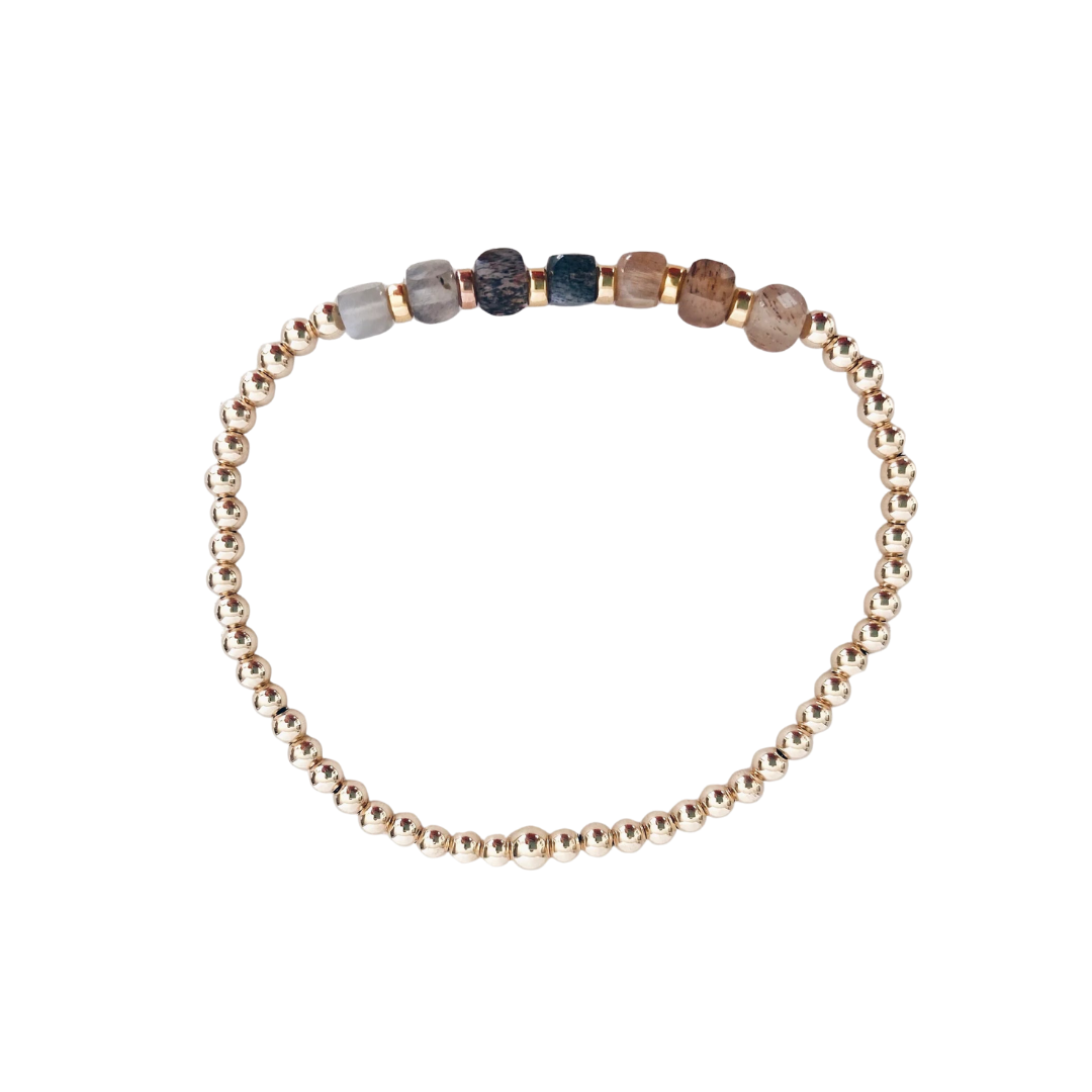 Sunstone and Gold Bracelet - 14k Gold Filled
